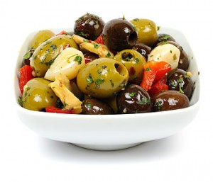 Mixed olives Garlic, mushrooms & Pepper